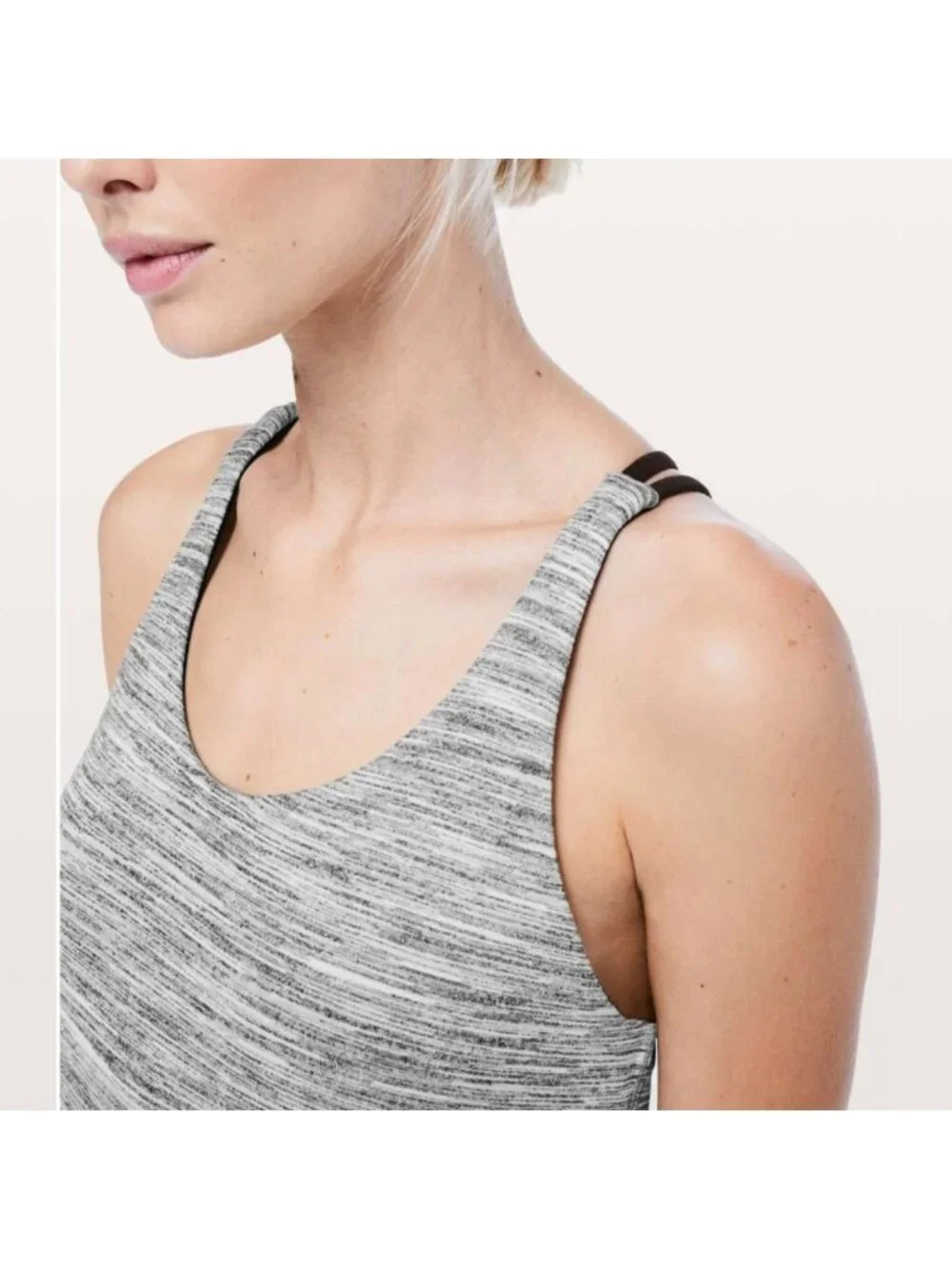 Lululemon Moment To Movement 2-In-1 Tank Space Dye Camo Black White / Black